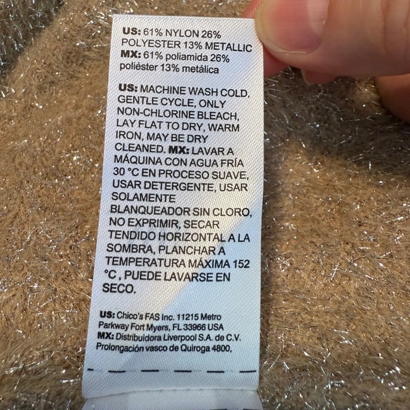 WHBM Metallic Tinsel Trim Sweater NWT - Picture 7 of 9